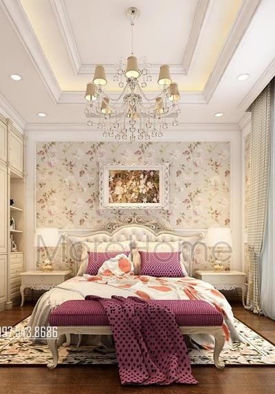 Mẫu thiết kế phòng ngủ biệt thự phong cách tân cổ điển