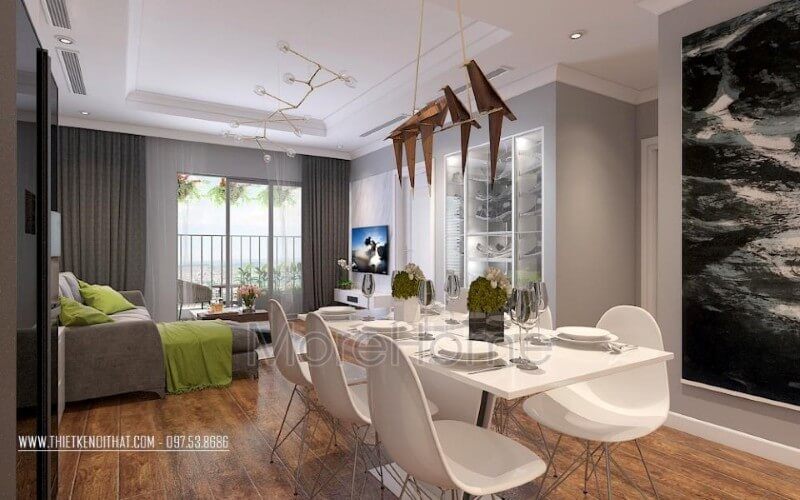 . Bộ bàn ghế ăn hiện đại được thiết kế đơn giản, bỏ đi những chi tiết không cần thiết để tập trung vào tính năng sử dụng, giúp không gian căn nhà trở nên thanh thoát và nhẹ nhàng hơn.